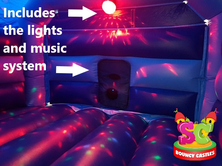 A picture of the princess disco bouncy castle hire in Chesterfield
