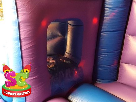 Picture of the slide on the xl disco bouncy castle in Chesterfield and Sheffield
